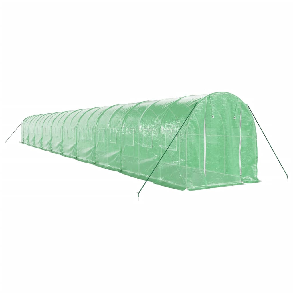 Seră cu cadru din oțel, verde, 40 m², 20x2x2 m