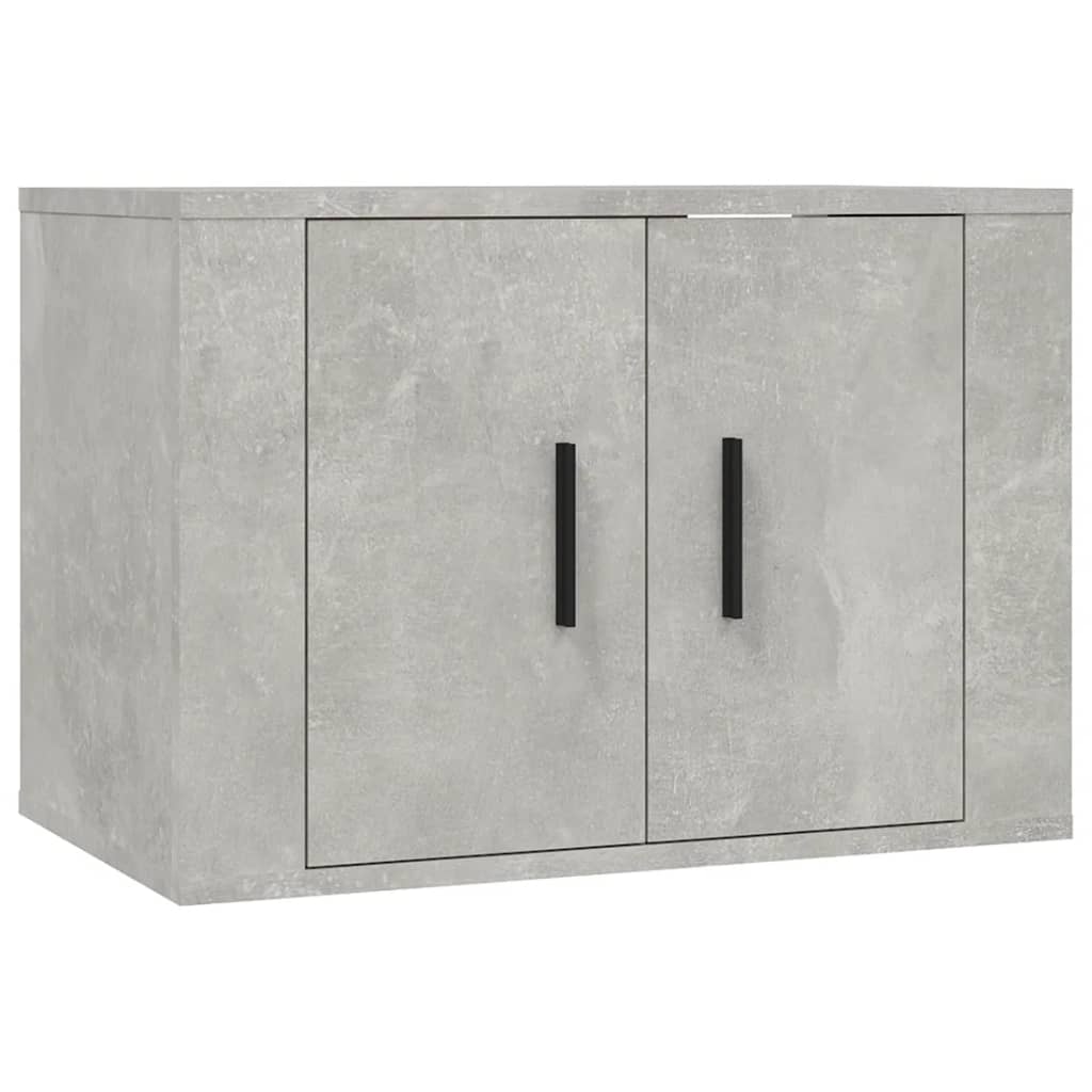 Dulapuri TV montate pe perete, 2 buc., gri beton, 57x34,5x40 cm