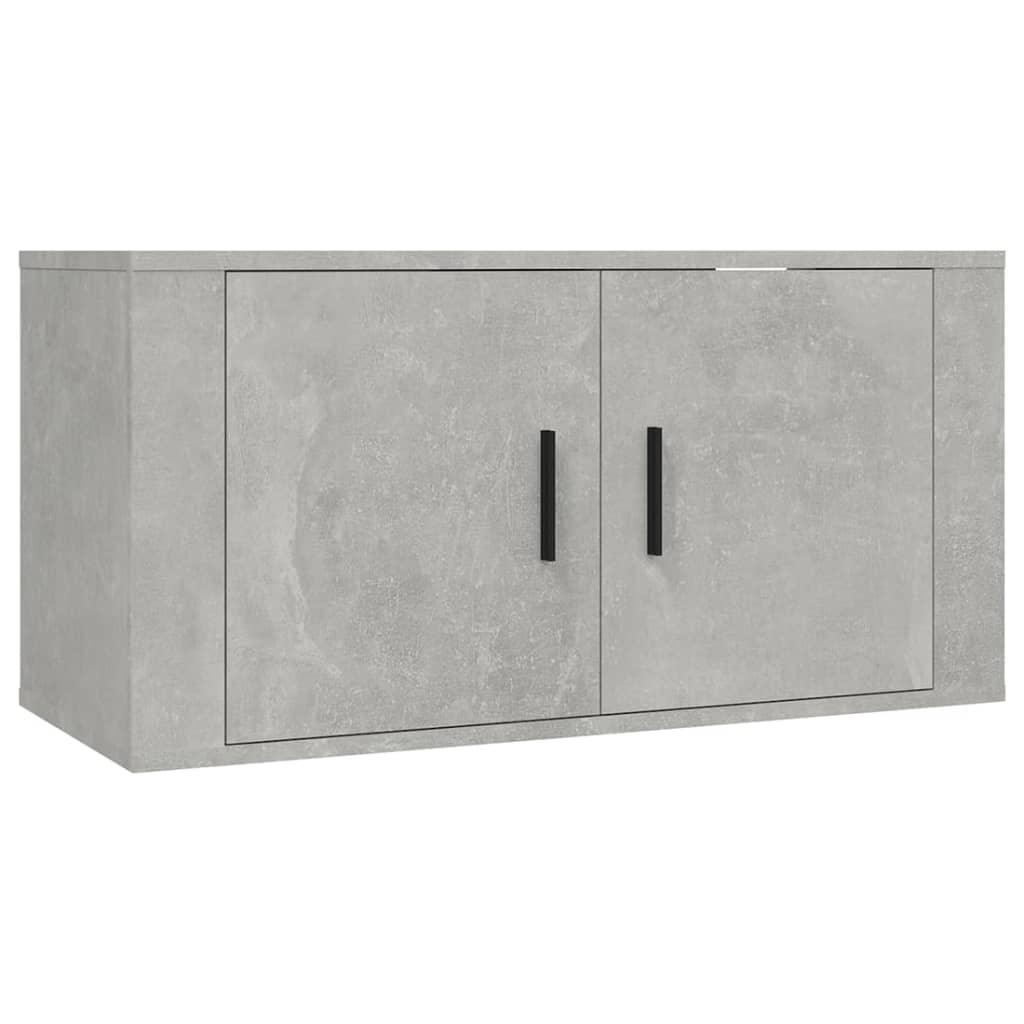 Dulapuri TV montate pe perete, 2 buc., gri beton, 80x34,5x40 cm