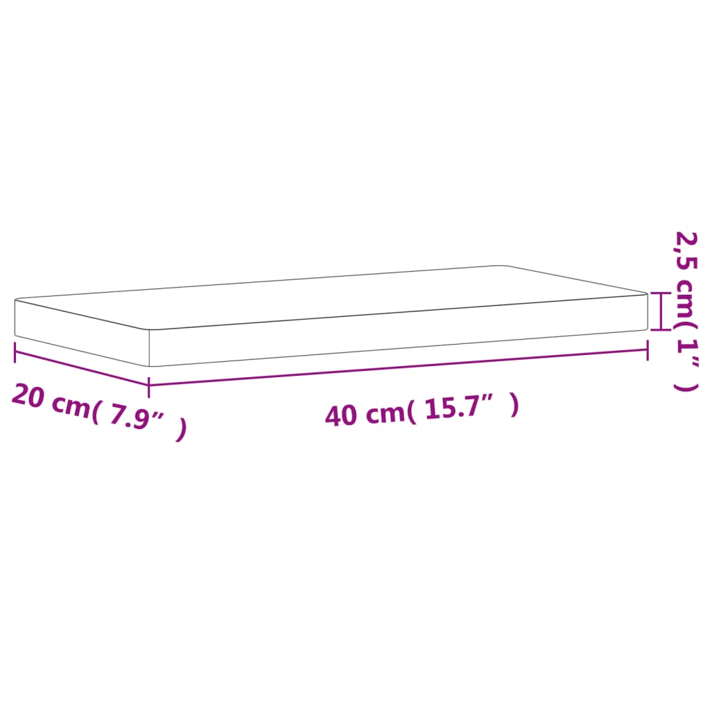 Raft de perete, 40x20x2,5 cm, lemn masiv de fag