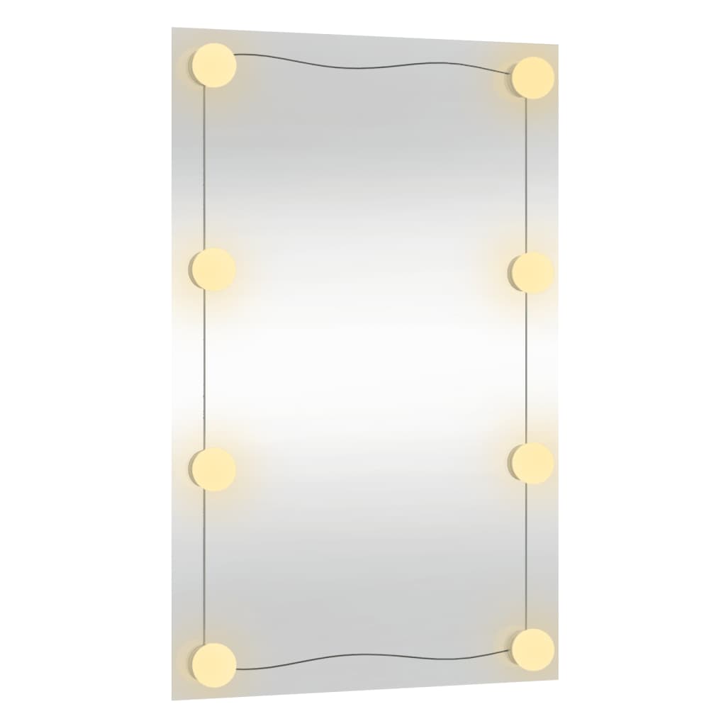 Oglindă de perete cu lumini LED 40x60 cm sticlă dreptunghiular