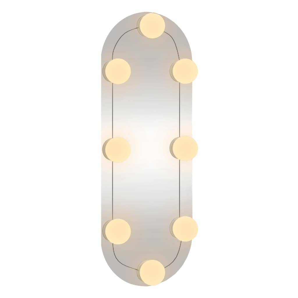 Oglindă de perete cu lumini LED 15x40 cm oval sticlă