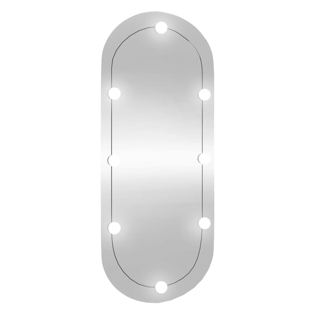 Oglindă de perete cu lumini LED 25x60 cm oval sticlă