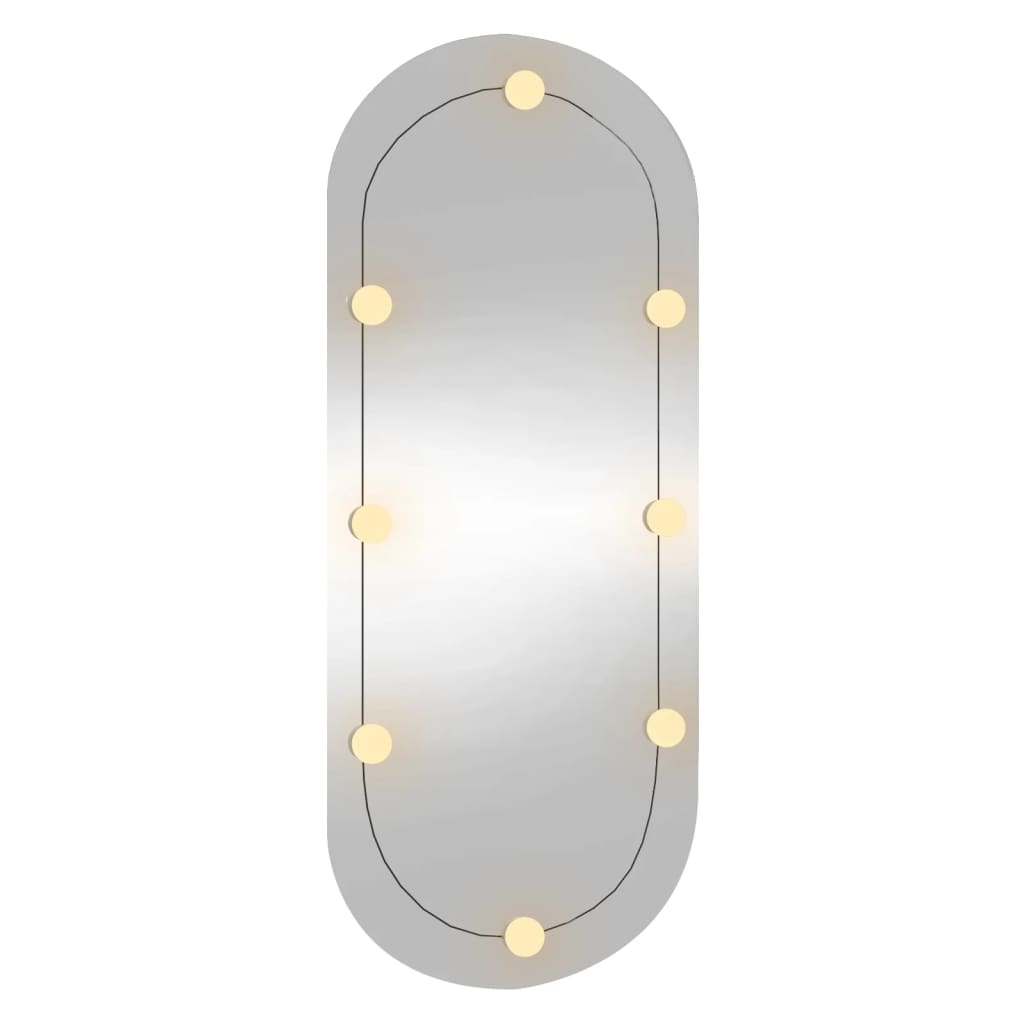 Oglindă de perete cu lumini LED 25x60 cm oval sticlă