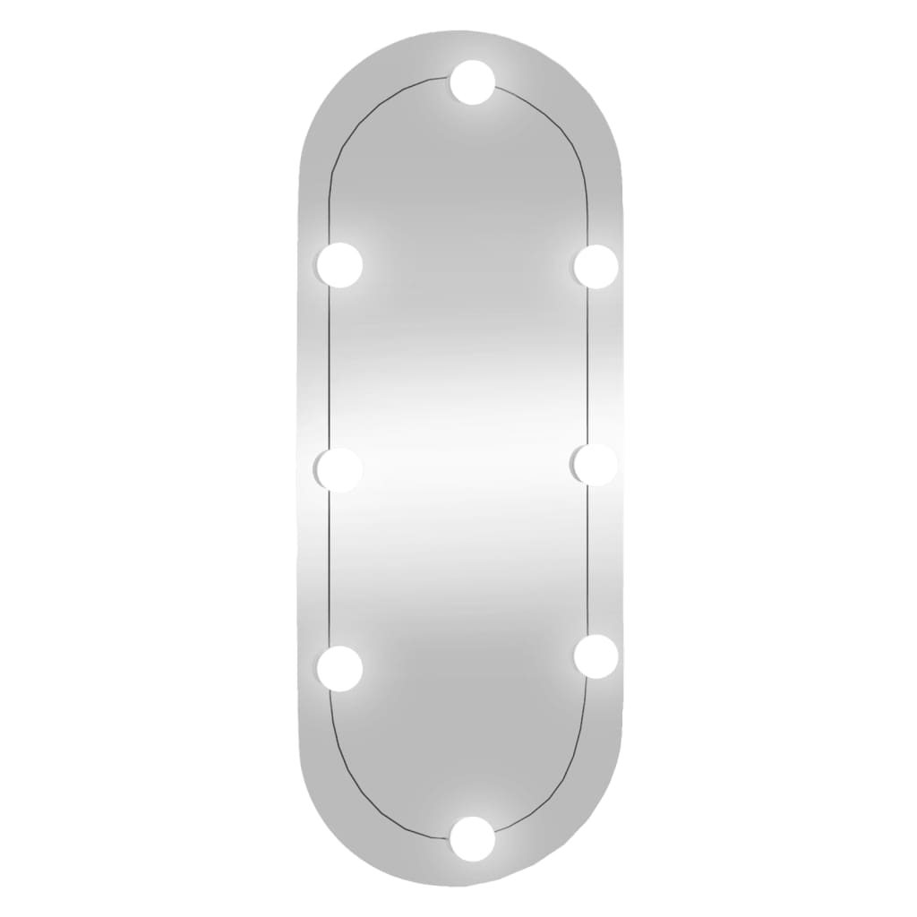 Oglindă de perete cu lumini LED 30x70 cm oval sticlă