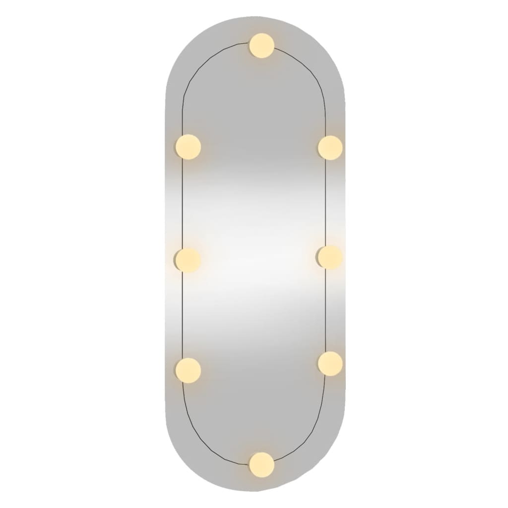 Oglindă de perete cu lumini LED 30x70 cm oval sticlă