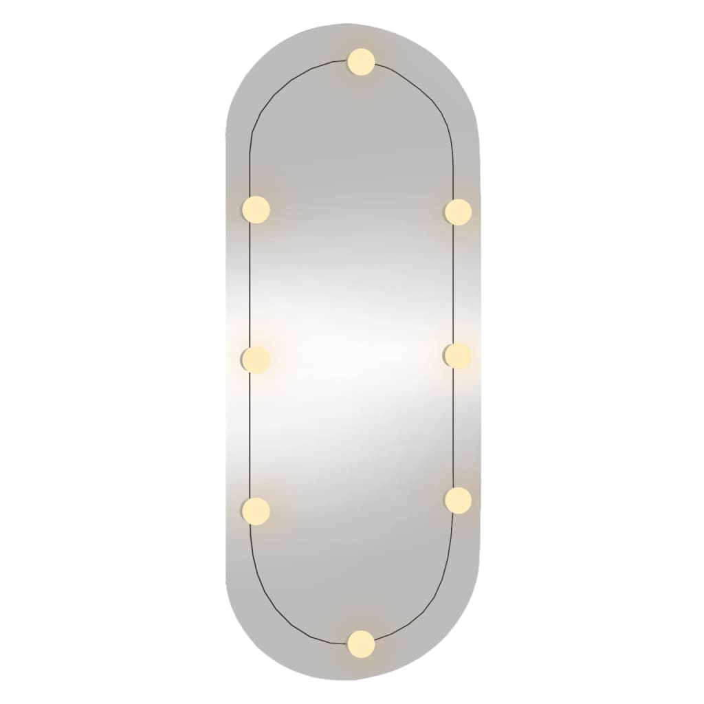 Oglindă de perete cu lumini LED 40x90 cm oval sticlă