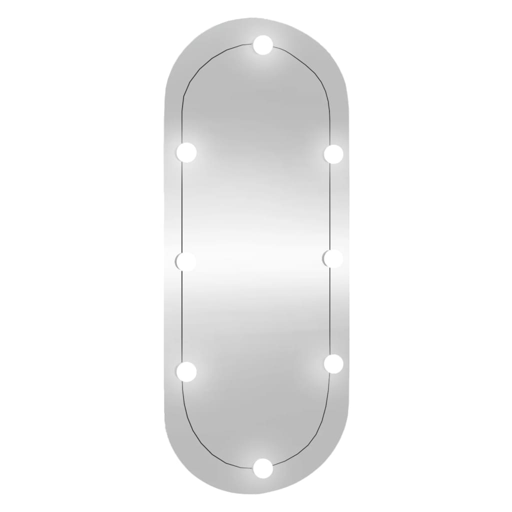 Oglindă de perete cu lumini LED 45x100 cm oval sticlă