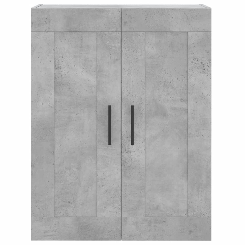 Dulap pe perete, gri beton, 69,5x34x90 cm, lemn prelucrat