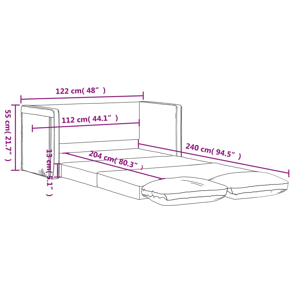 Canapea extensibilă 2 în 1 galben închis 122x204x55 cm catifea