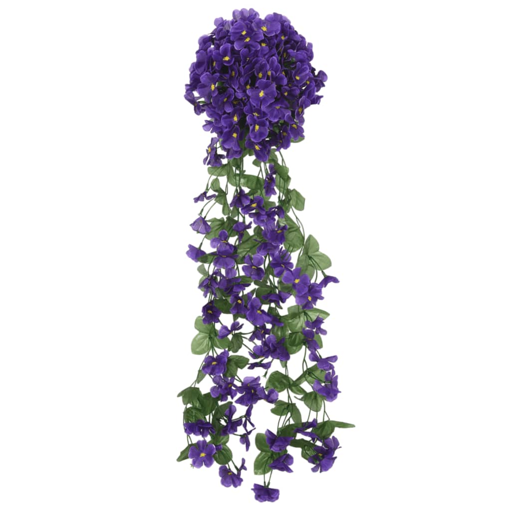 Ghirlande de flori de Crăciun, 3 buc., violet închis, 250 cm