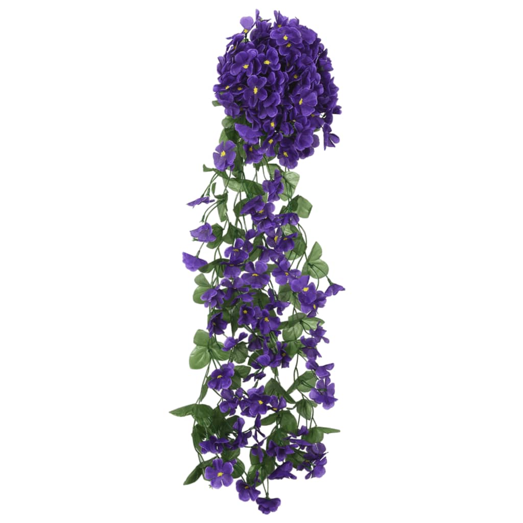 Ghirlande de flori de Crăciun, 3 buc., violet închis, 250 cm