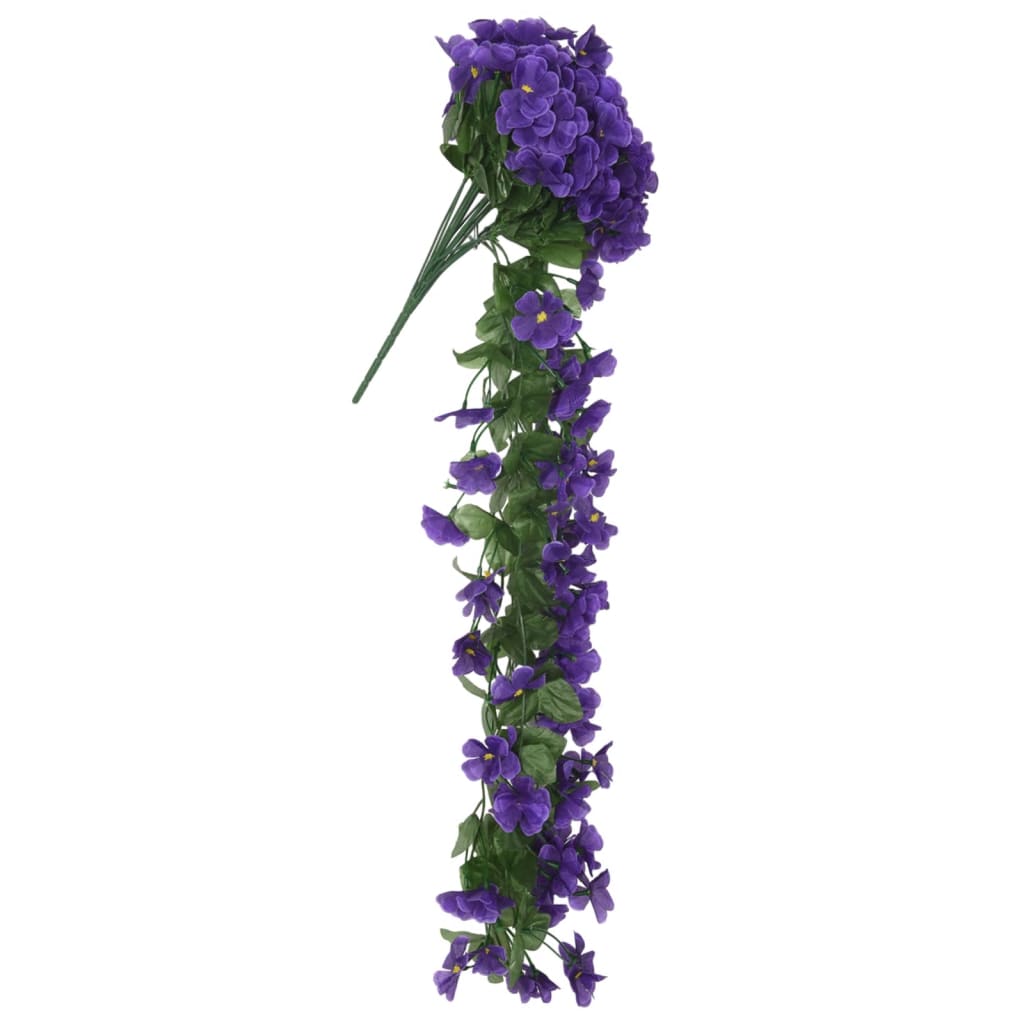 Ghirlande de flori de Crăciun, 3 buc., violet închis, 250 cm