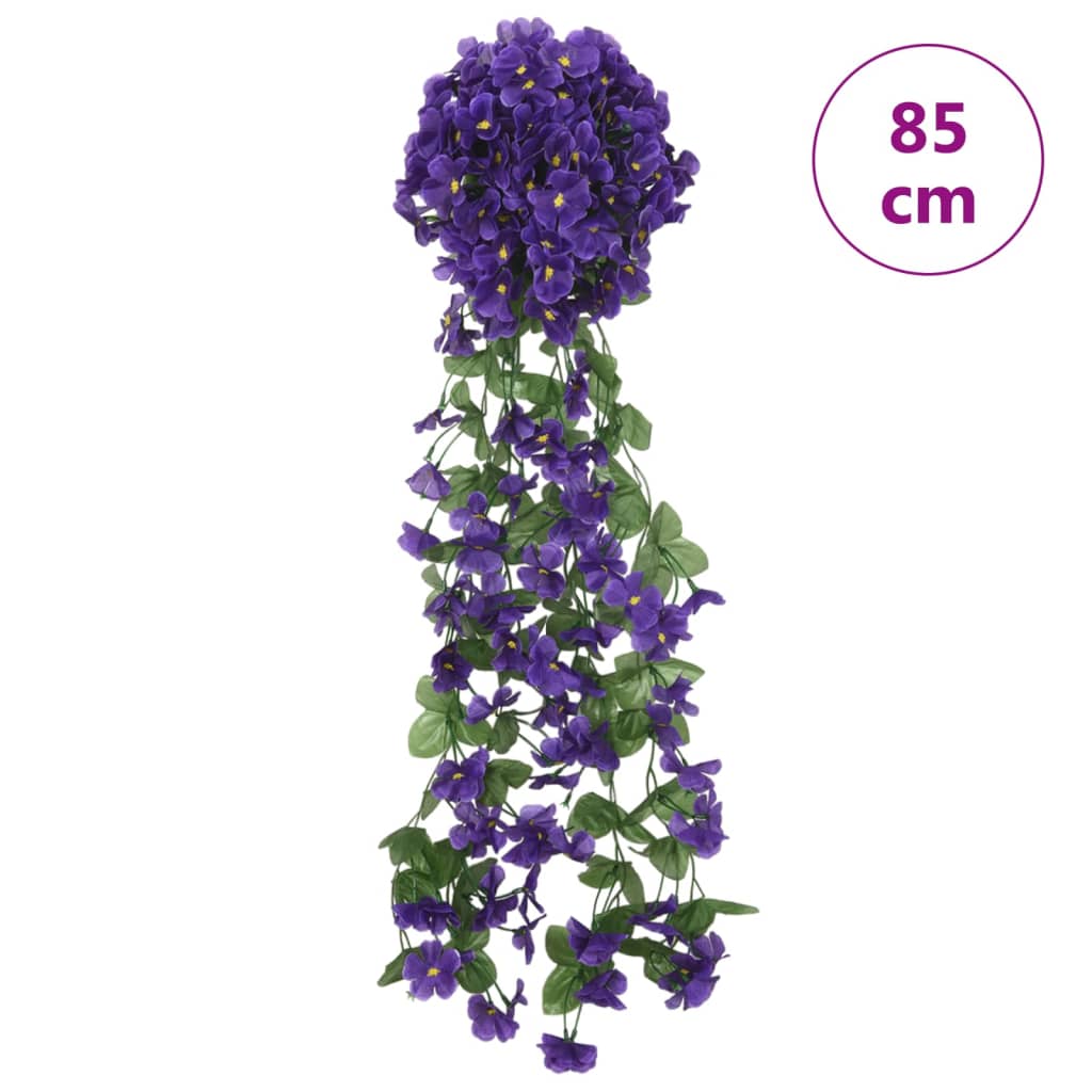 Ghirlande de flori de Crăciun, 3 buc., violet închis, 250 cm