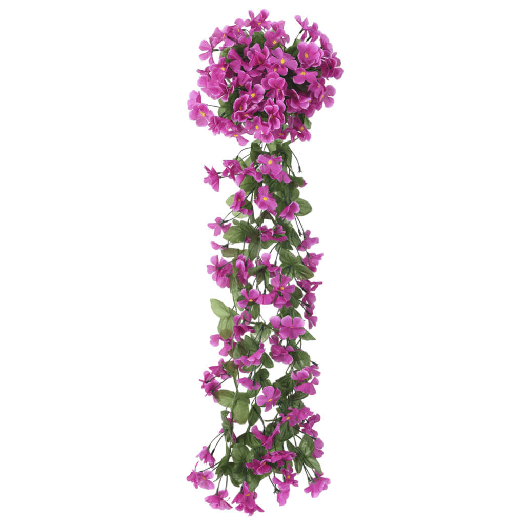 Ghirlande de flori de Crăciun, 3 buc., violet deschis, 85 cm