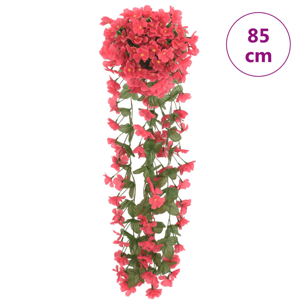 Ghirlande de flori de Crăciun, 3 buc., roze, 85 cm