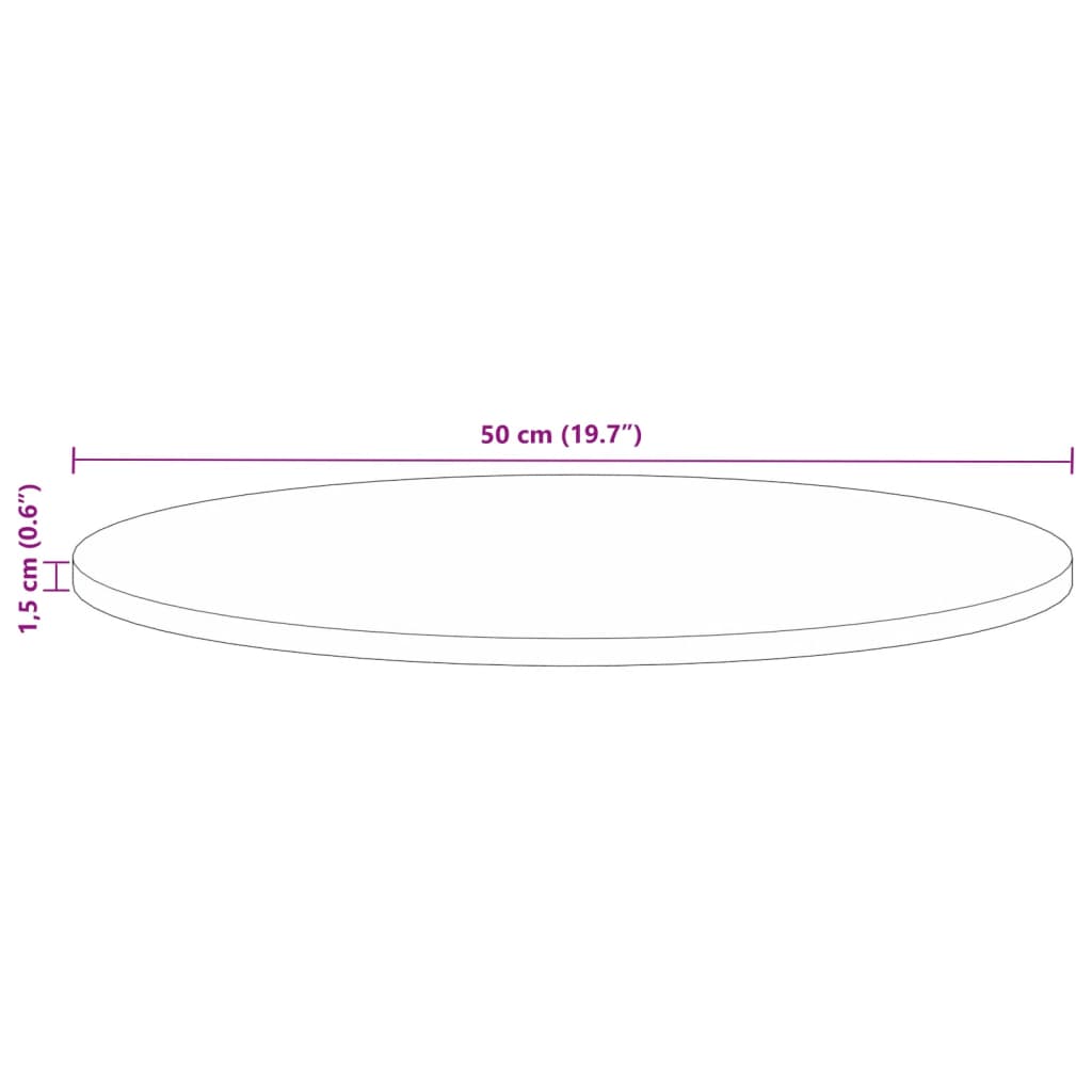 Blat de masă rotund, Ø 50x1,5 cm, lemn masiv reciclat