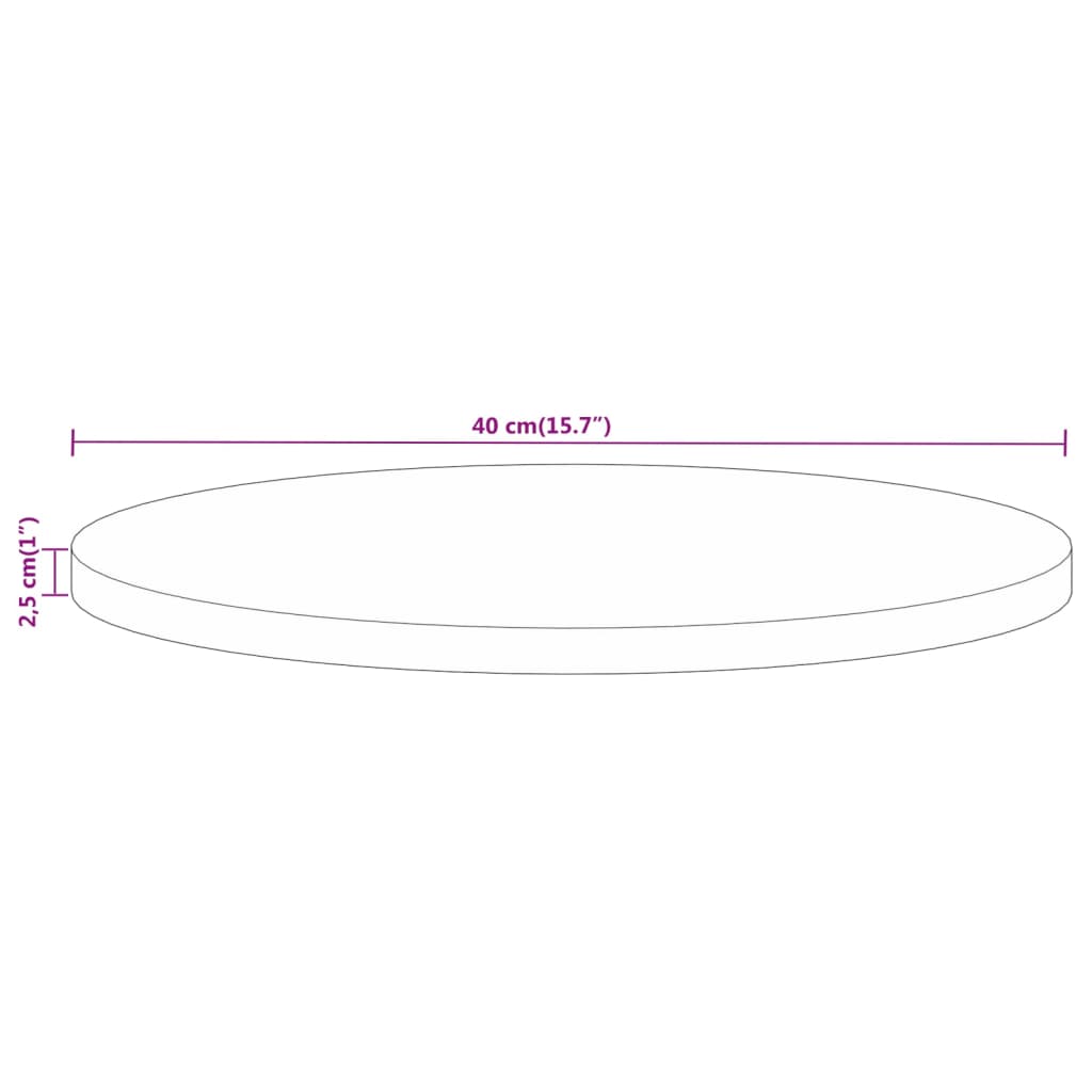 Blat de masă rotund, Ø 40x2,5 cm, lemn masiv reciclat