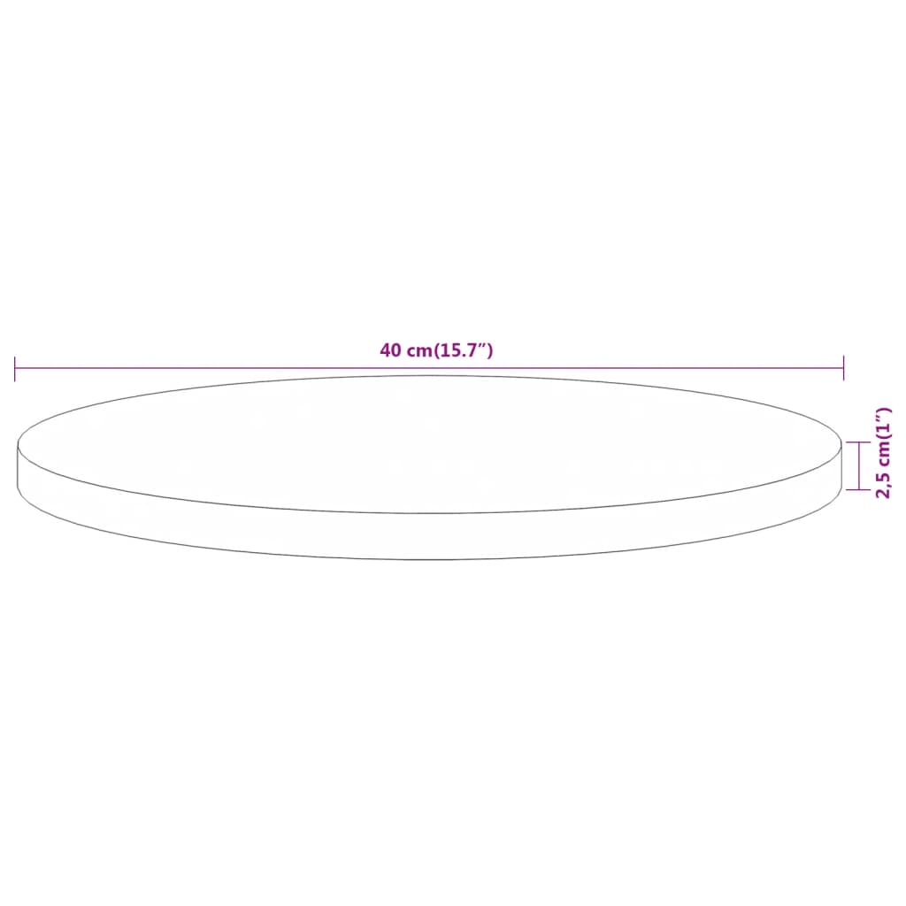 Blat de masă rotund, Ø40x2,5 cm, lemn masiv de acacia