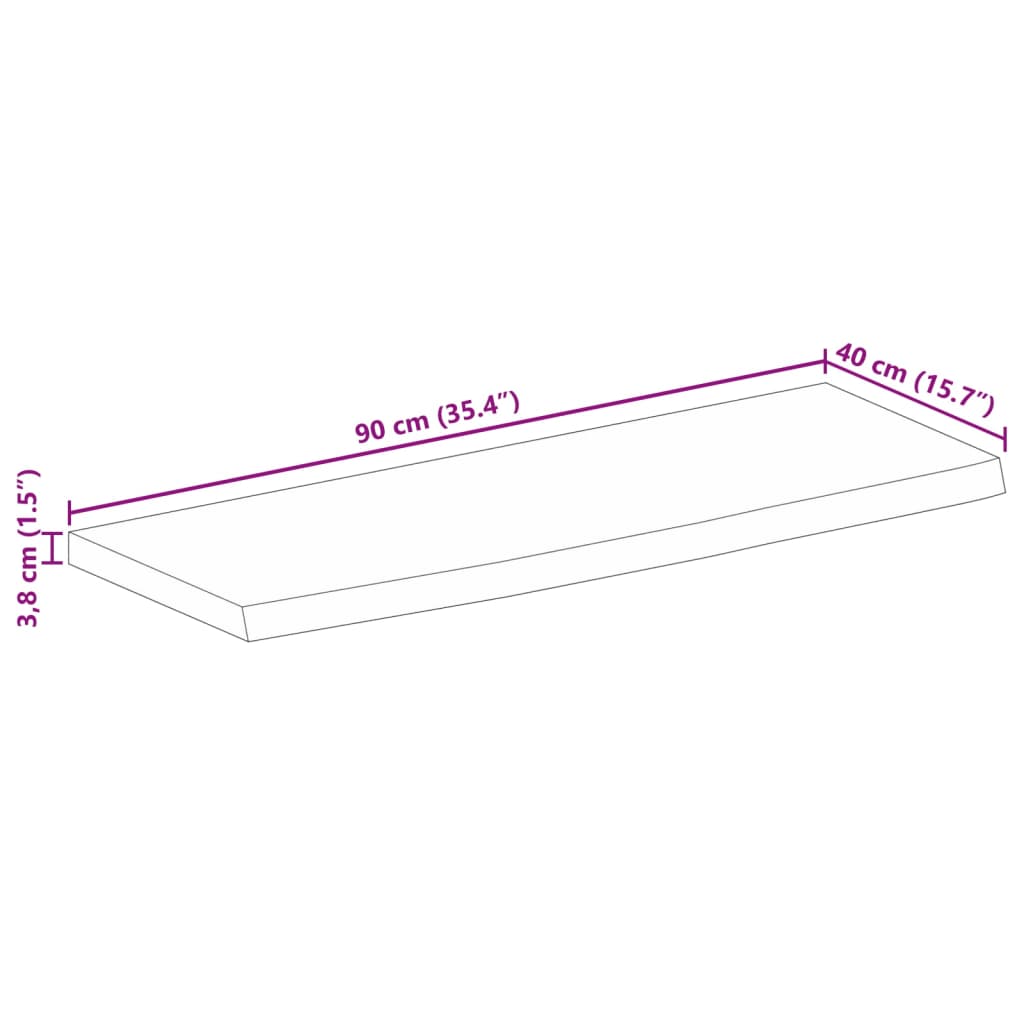 Blat de masă contur organic 90x40x3,8 cm lemn masiv de mango