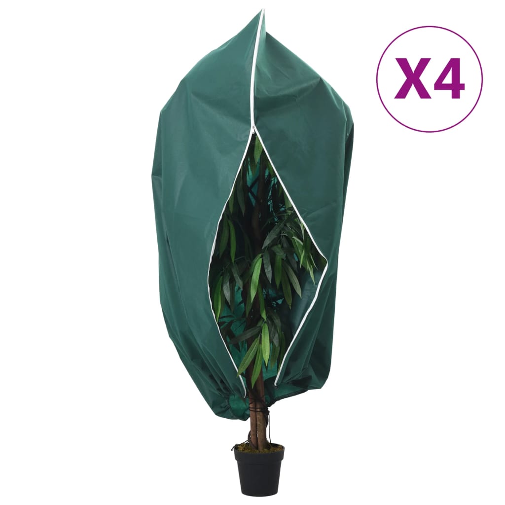 Protecții fleece pentru plante, fermoar, 4 buc 70 g/m² 2,36x2 m