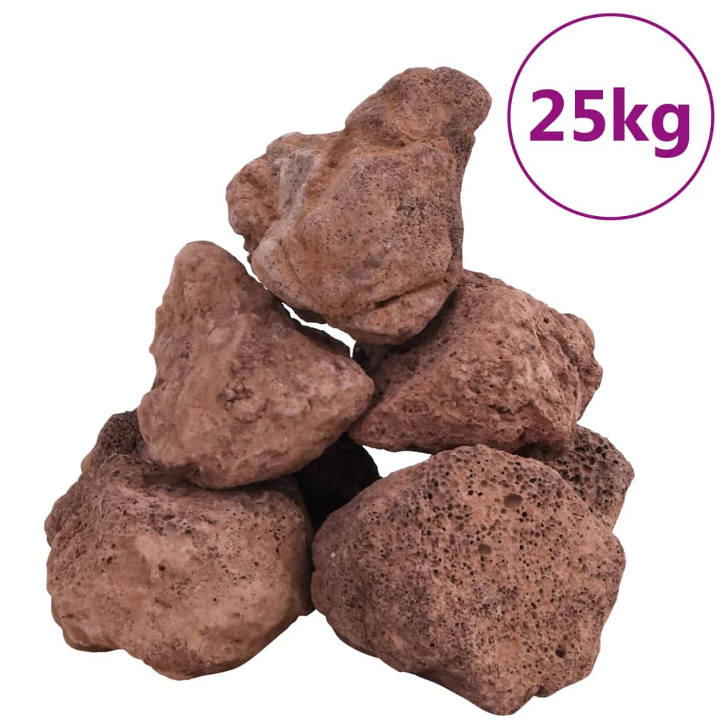 Roci vulcanice, 25 kg, roșu, 10-30 cm