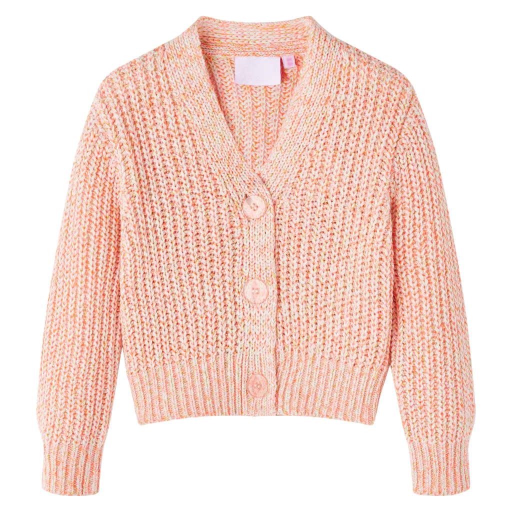 Cardigan copii tricotat mixt roz 140