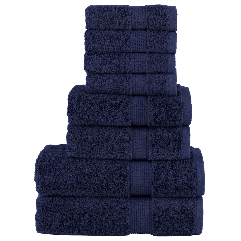 Set de prosoape premium SOLUND, 8 piese, bleumarin, 600 g/m²