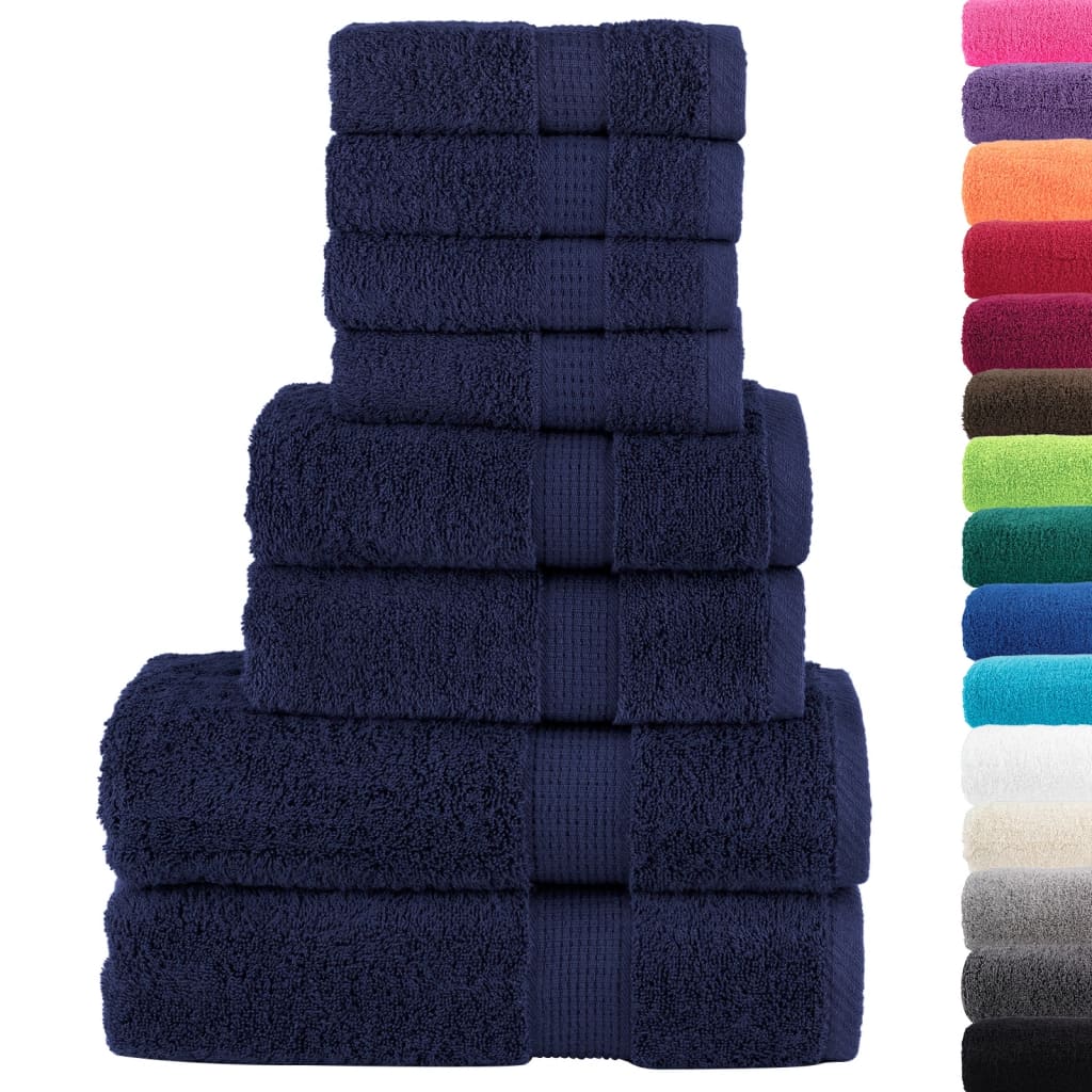 Set de prosoape premium SOLUND, 8 piese, bleumarin, 600 g/m²