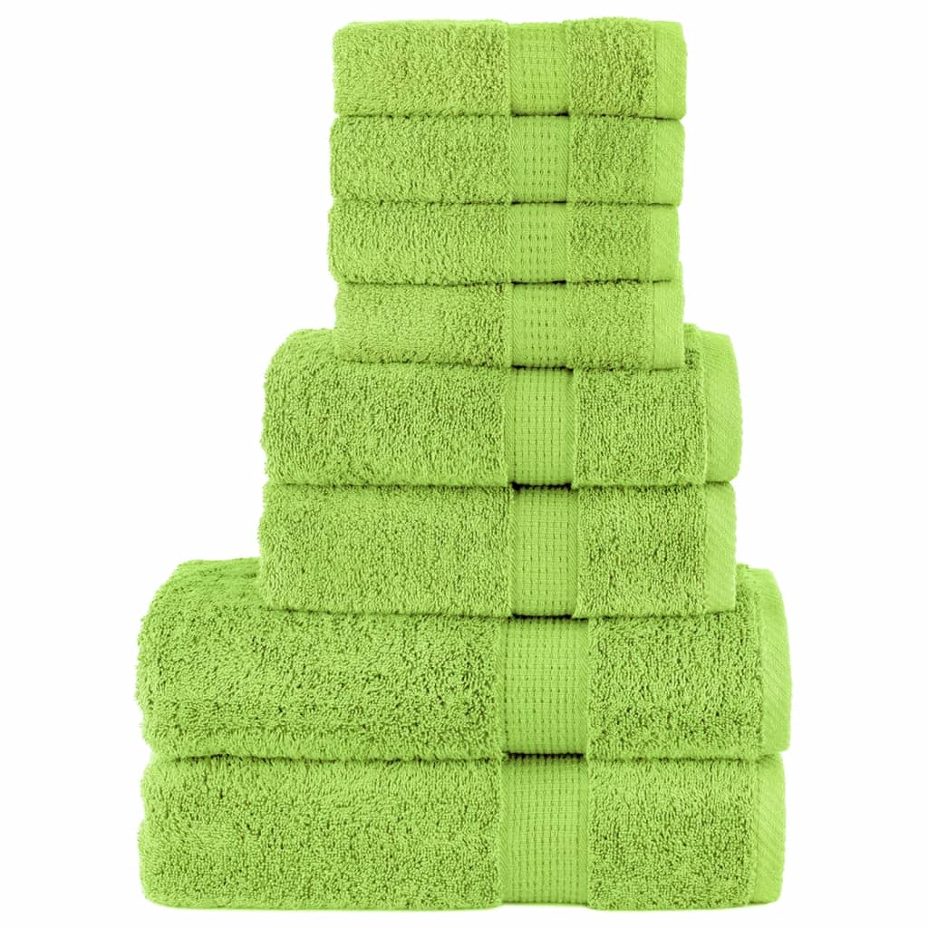 Set de prosoape premium SOLUND, 8 piese, verde măr, 600 g/m²