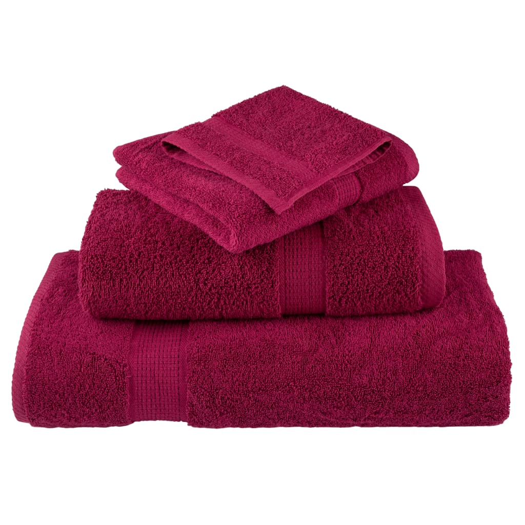 Set de prosoape premium SOLUND, 6 piese, bordo, 600 g/m²