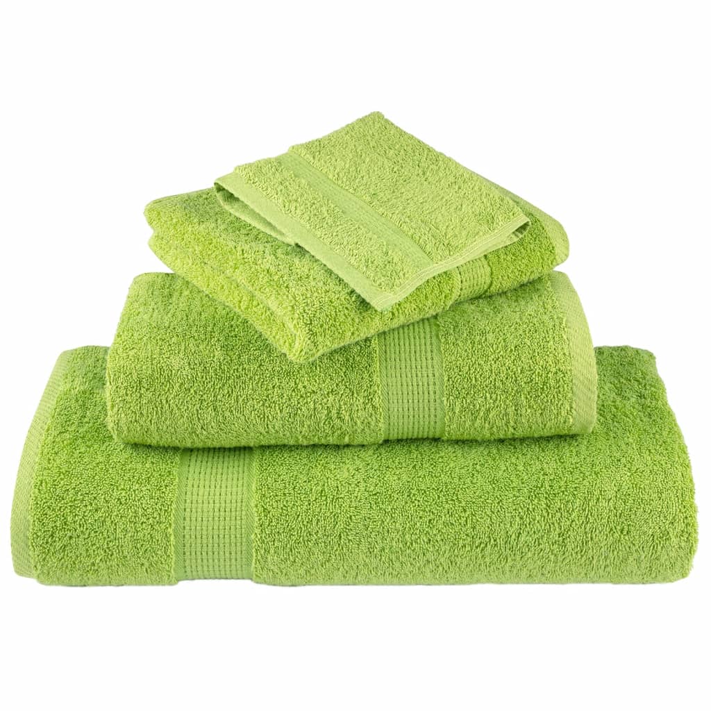 Set de prosoape premium SOLUND, 6 piese, verde măr, 600 g/m²