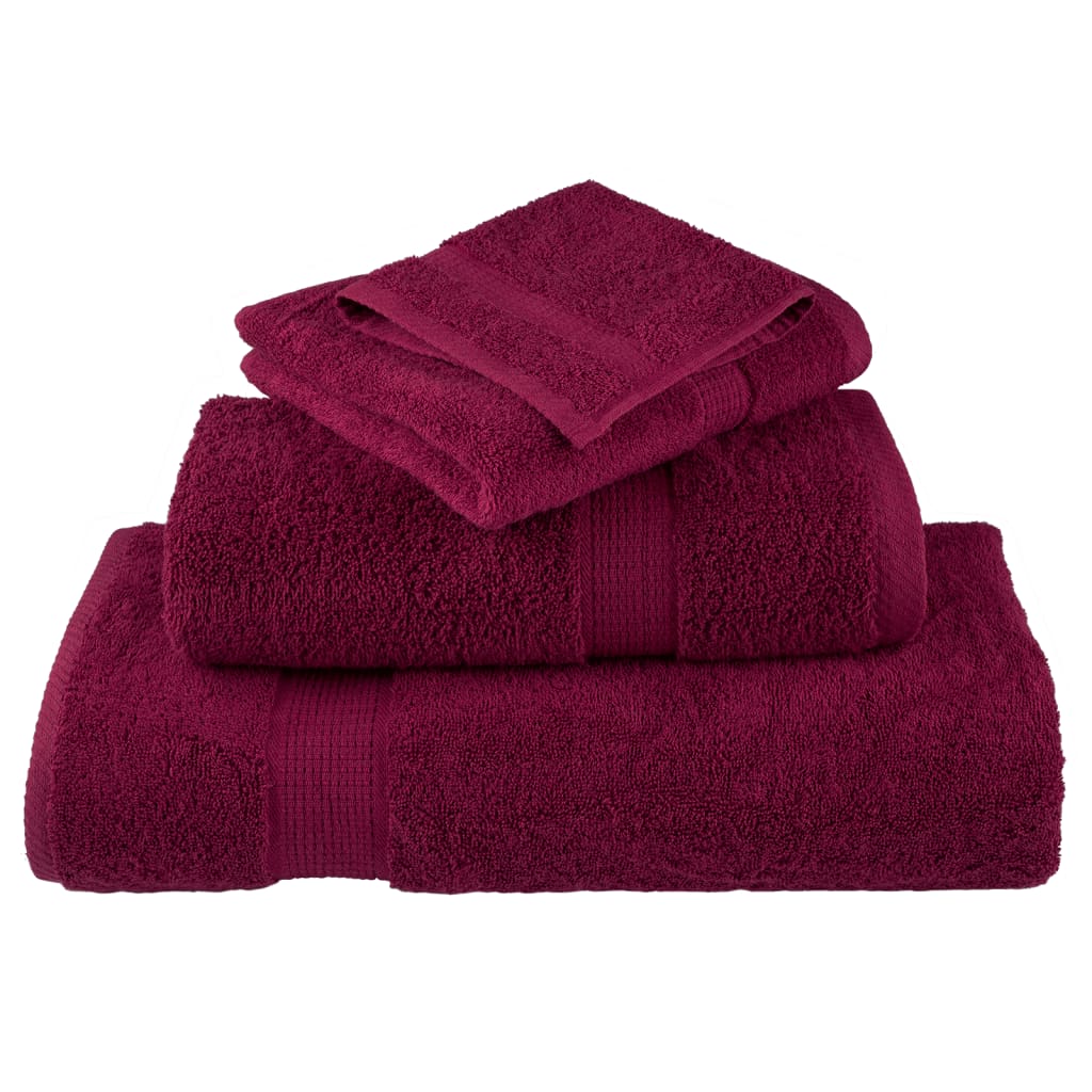 Set de prosoape premium SOLUND, 12 piese, bordo, 600 g/m²