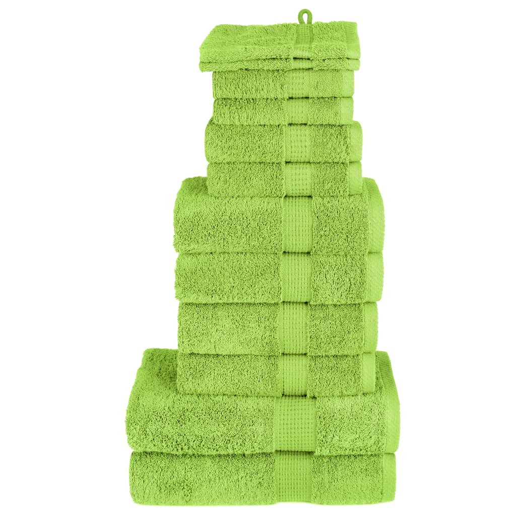 Set de prosoape premium SOLUND, 12 piese, verde, 600 g/m²