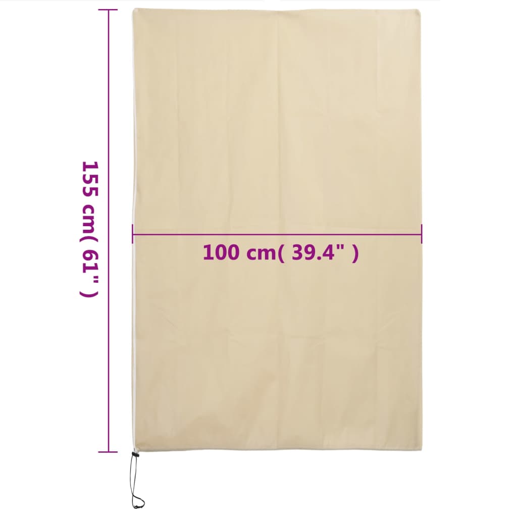 Protecție de fleece plante cu fermoar, 2 buc, 70 g/m², 1x1,55 m