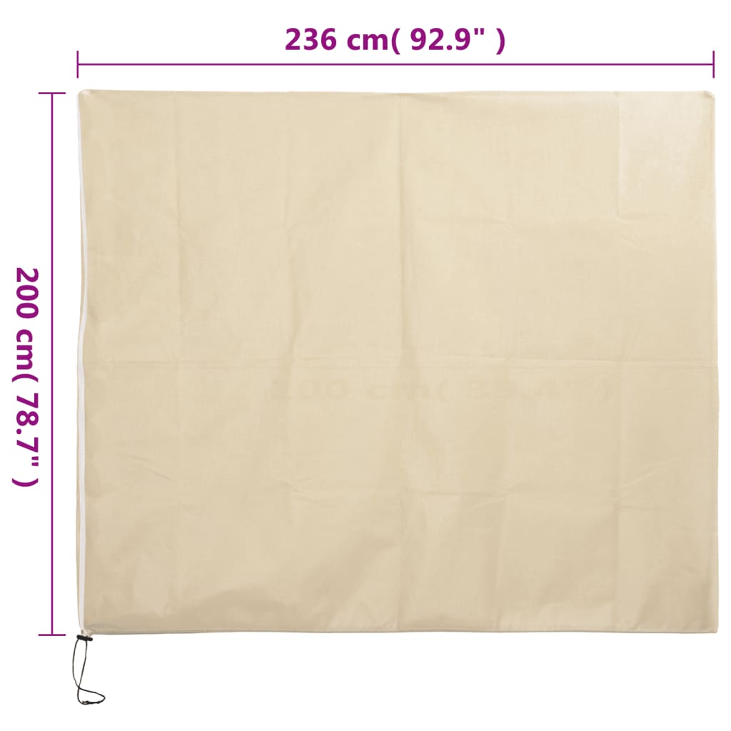 Protecție de fleece pt plante, cu fermoar, 70 g/m², 2,36x2 m