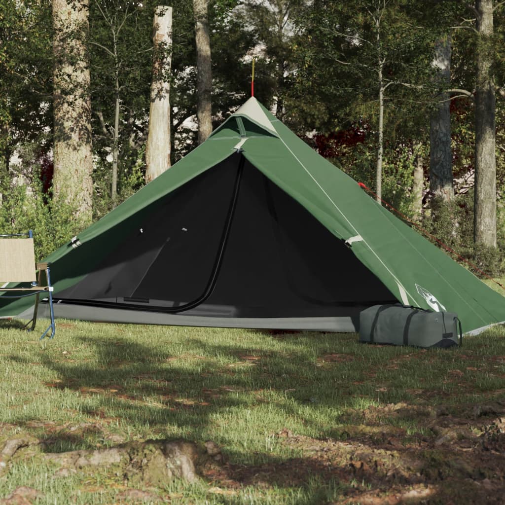 Cort de camping tipi pentru 1 persoană, verde, impermeabil