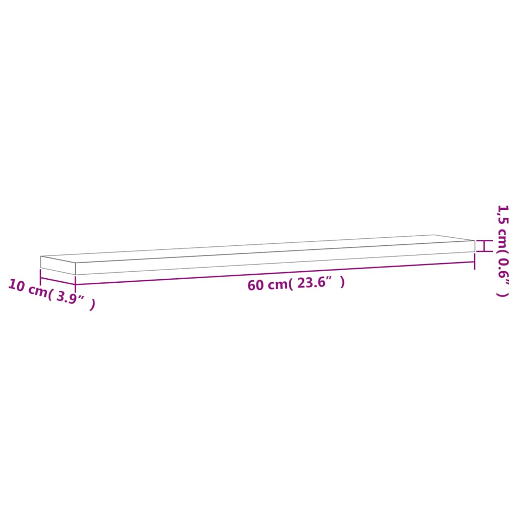 Rafturi perete 4 buc. stejar fumuriu 60x10x1,5 cm lemn compozit