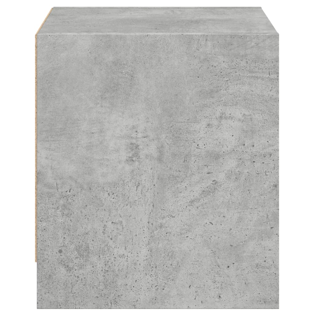 Dulap lateral cu ușă din sticlă, gri beton, 35x37x75,5 cm