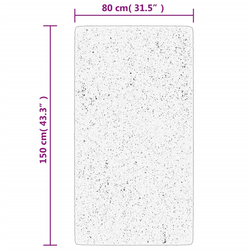 Covor pufos "PAMPLONA" cu fire înalte, verde modern, 80x150 cm