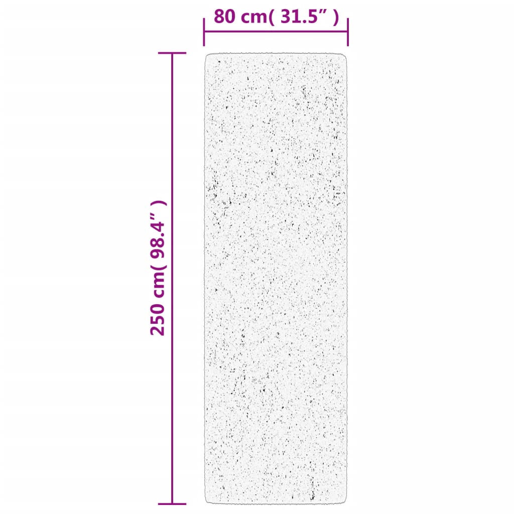 Covor pufos "PAMPLONA" cu fire înalte, verde modern, 80x250 cm