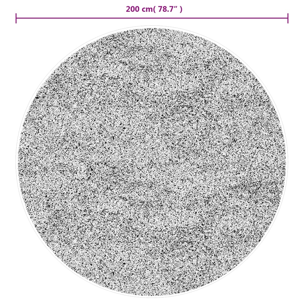 Covor "IZA" aspect scandinav, cu fire scurte, antracit, Ø 200cm