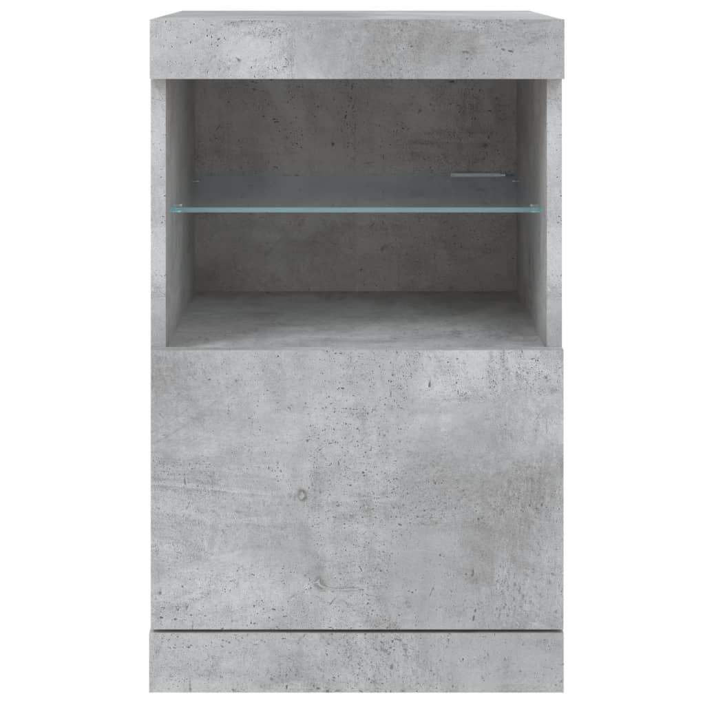 Servantă cu lumini LED, gri beton, 41x37x67 cm