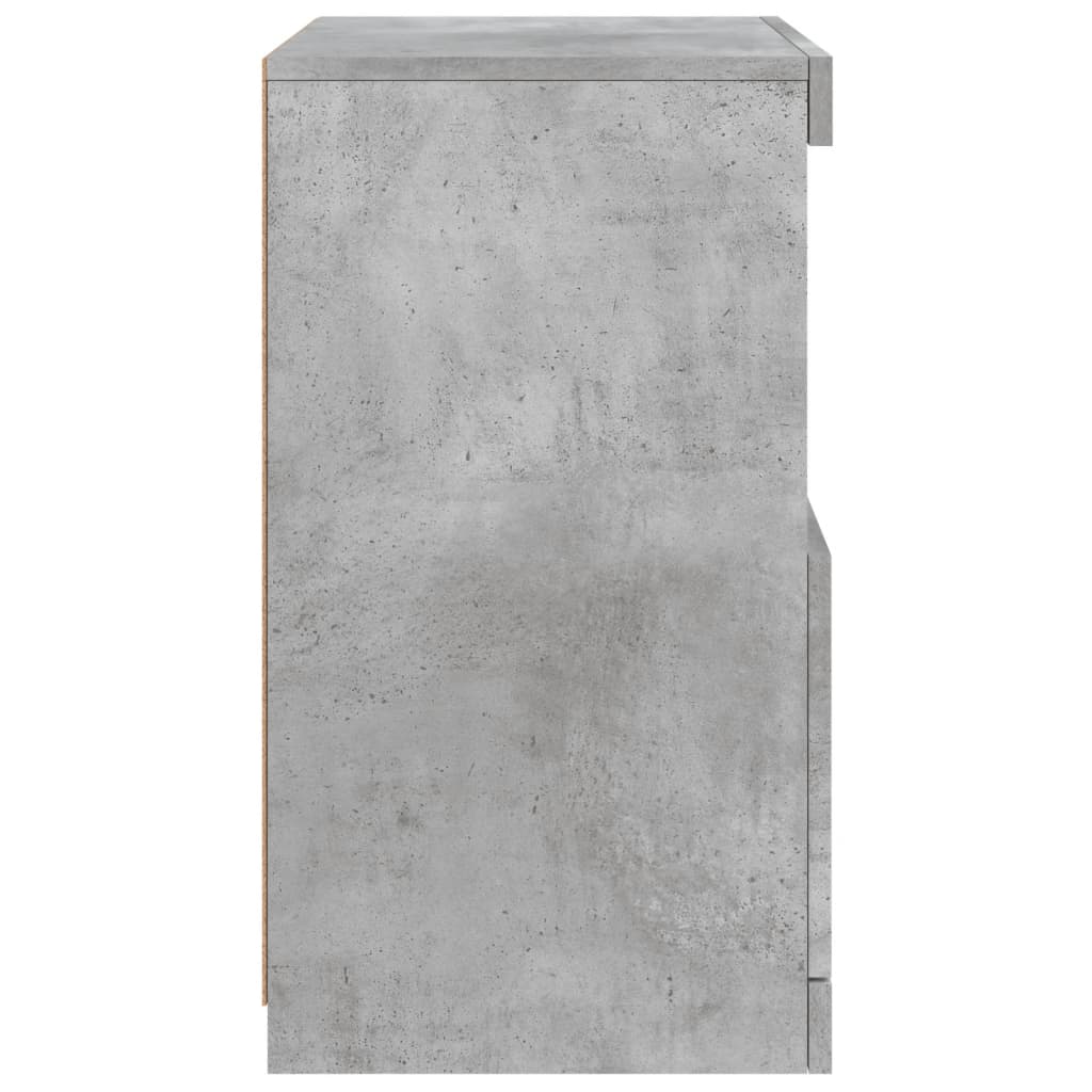 Servantă cu lumini LED, gri beton, 41x37x67 cm