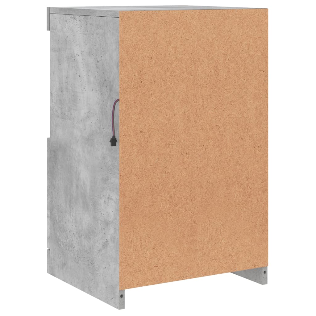 Servantă cu lumini LED, gri beton, 41x37x67 cm