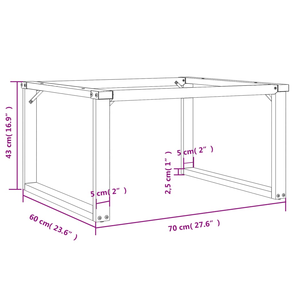 Picioare Măsuță de cafea O-Frame 70x60x43 cm Fontă