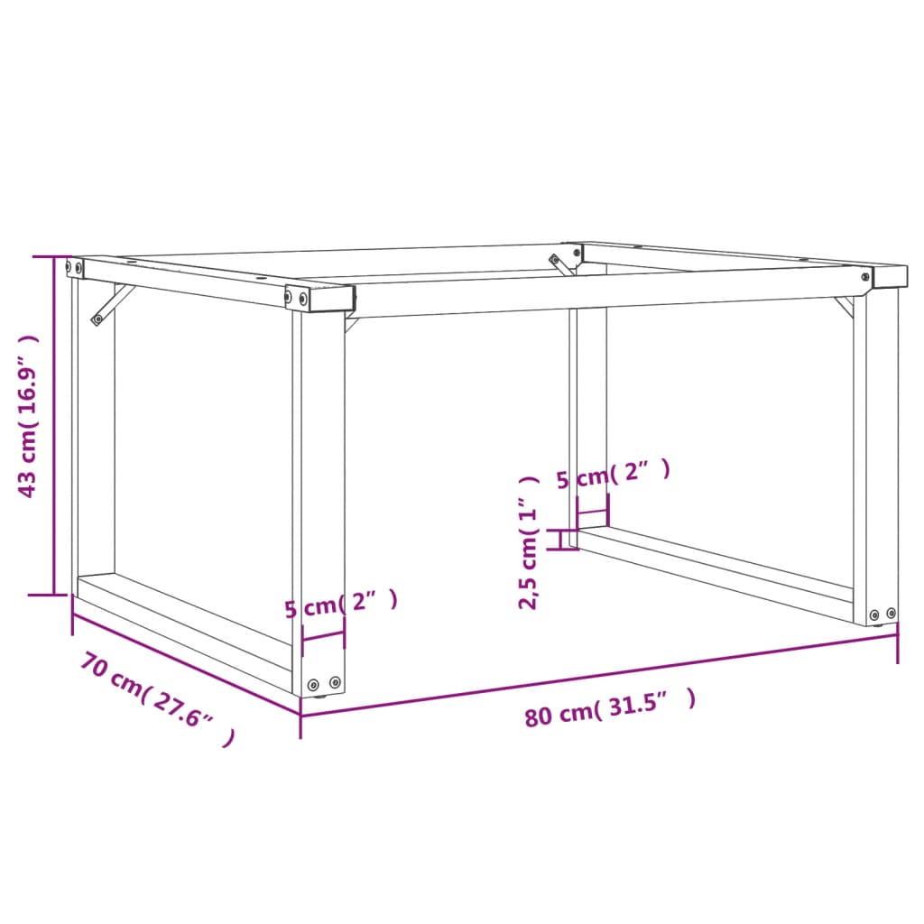 Picioare Măsuță de cafea O-Frame 80x70x43 cm Fontă