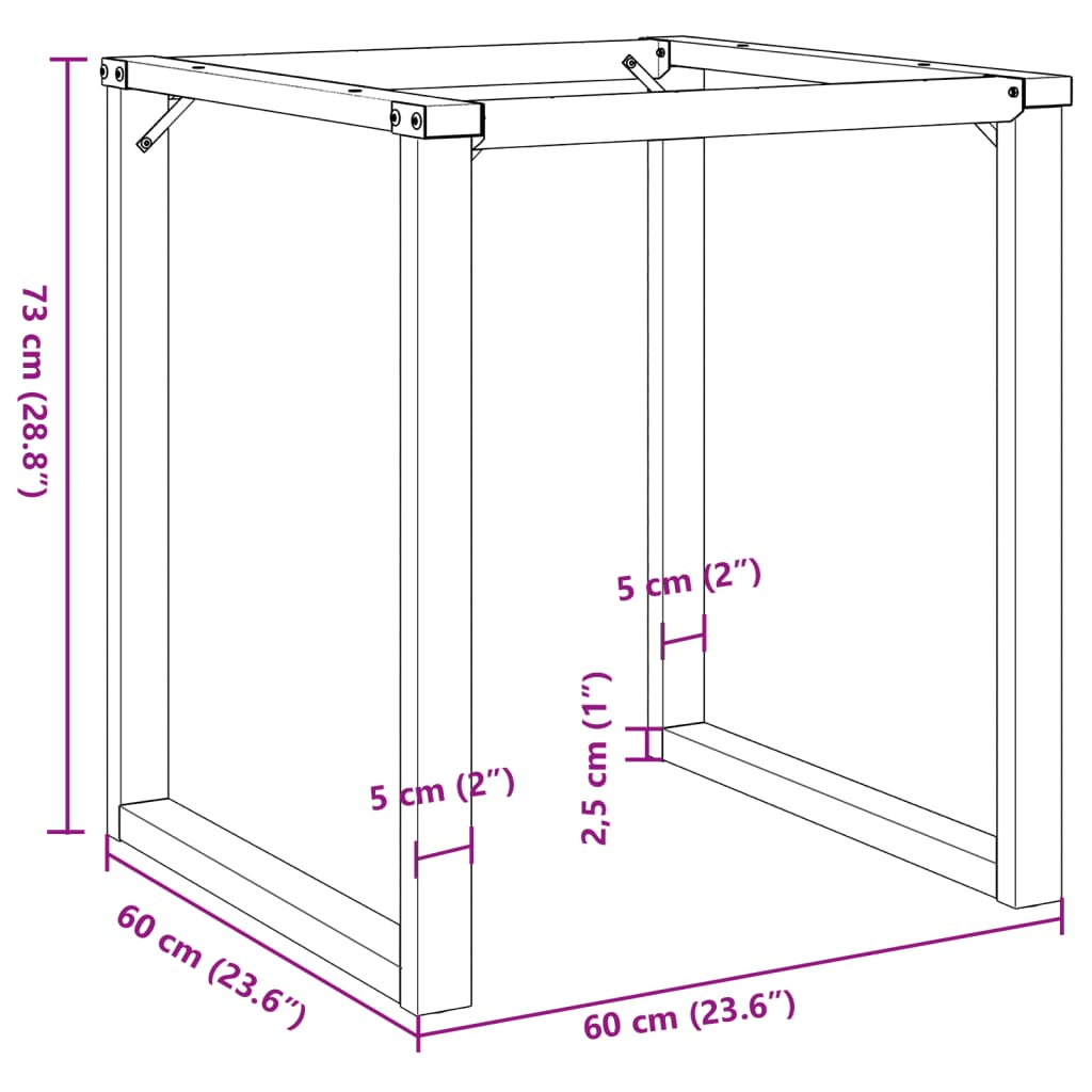 Picioare Măsuță de cafea O-Frame 60x60x73 cm Fontă