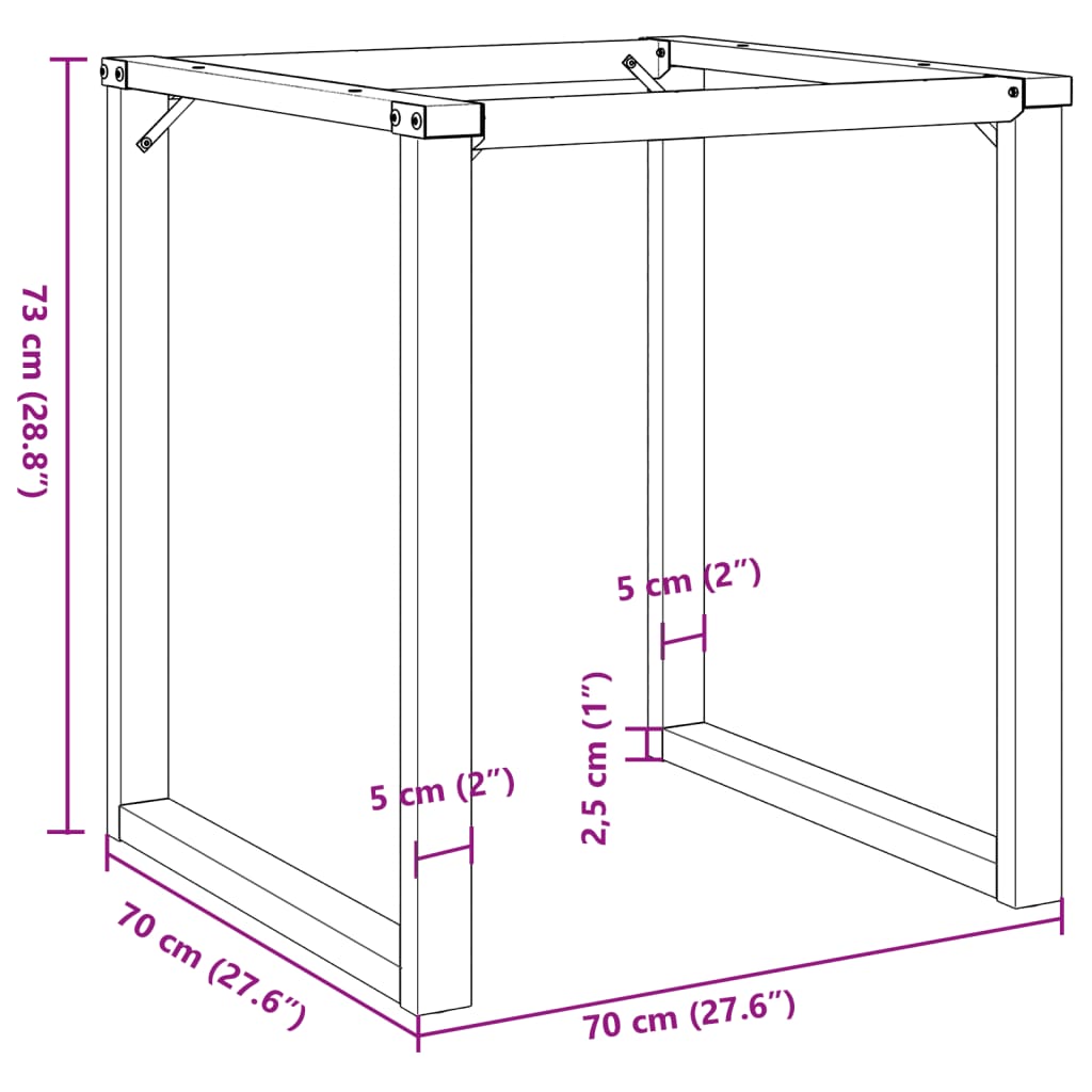 Picioare Măsuță de cafea O-Frame 70x70x73 cm Fontă