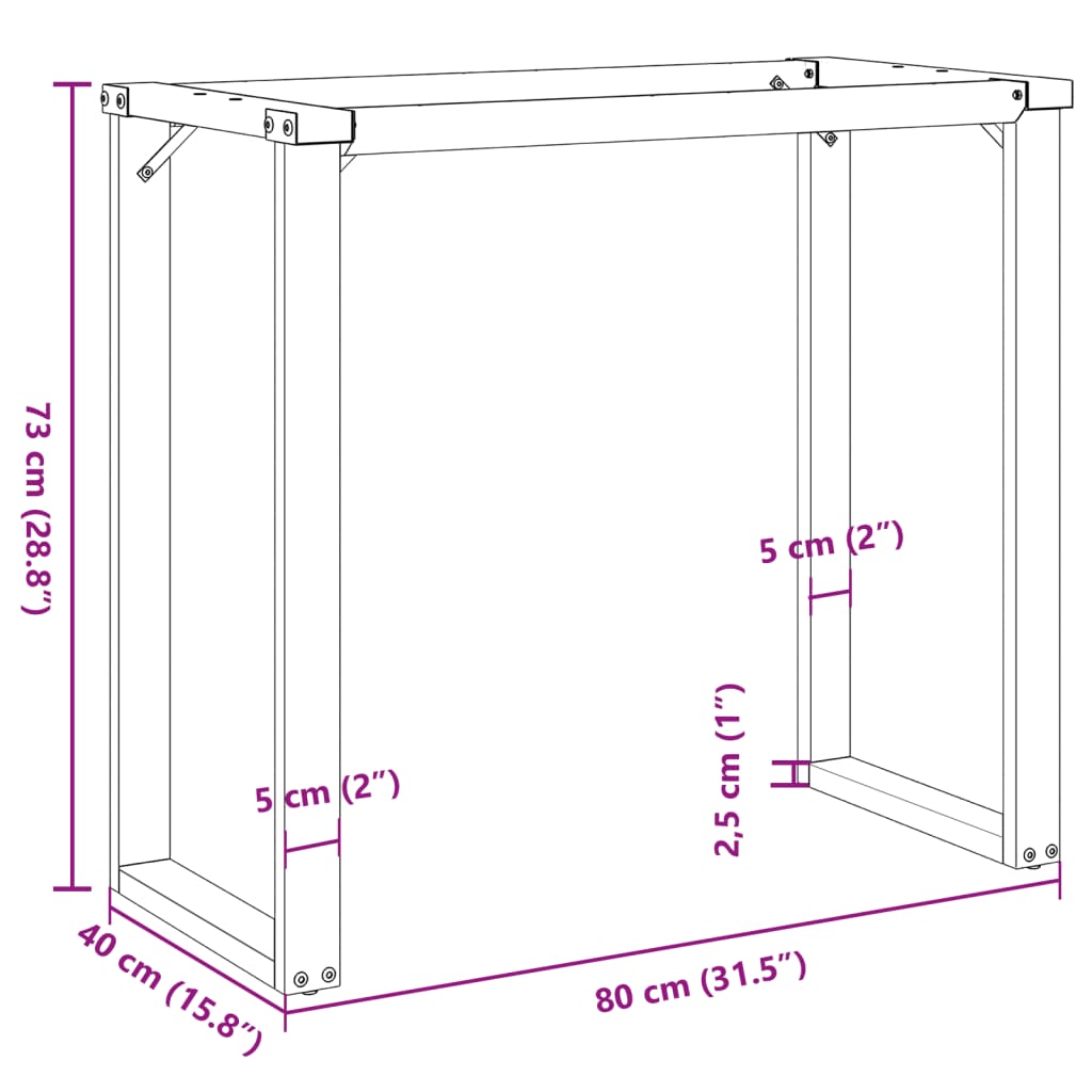 Picioare Măsuță de cafea O-Frame 80x40x73 cm Fontă